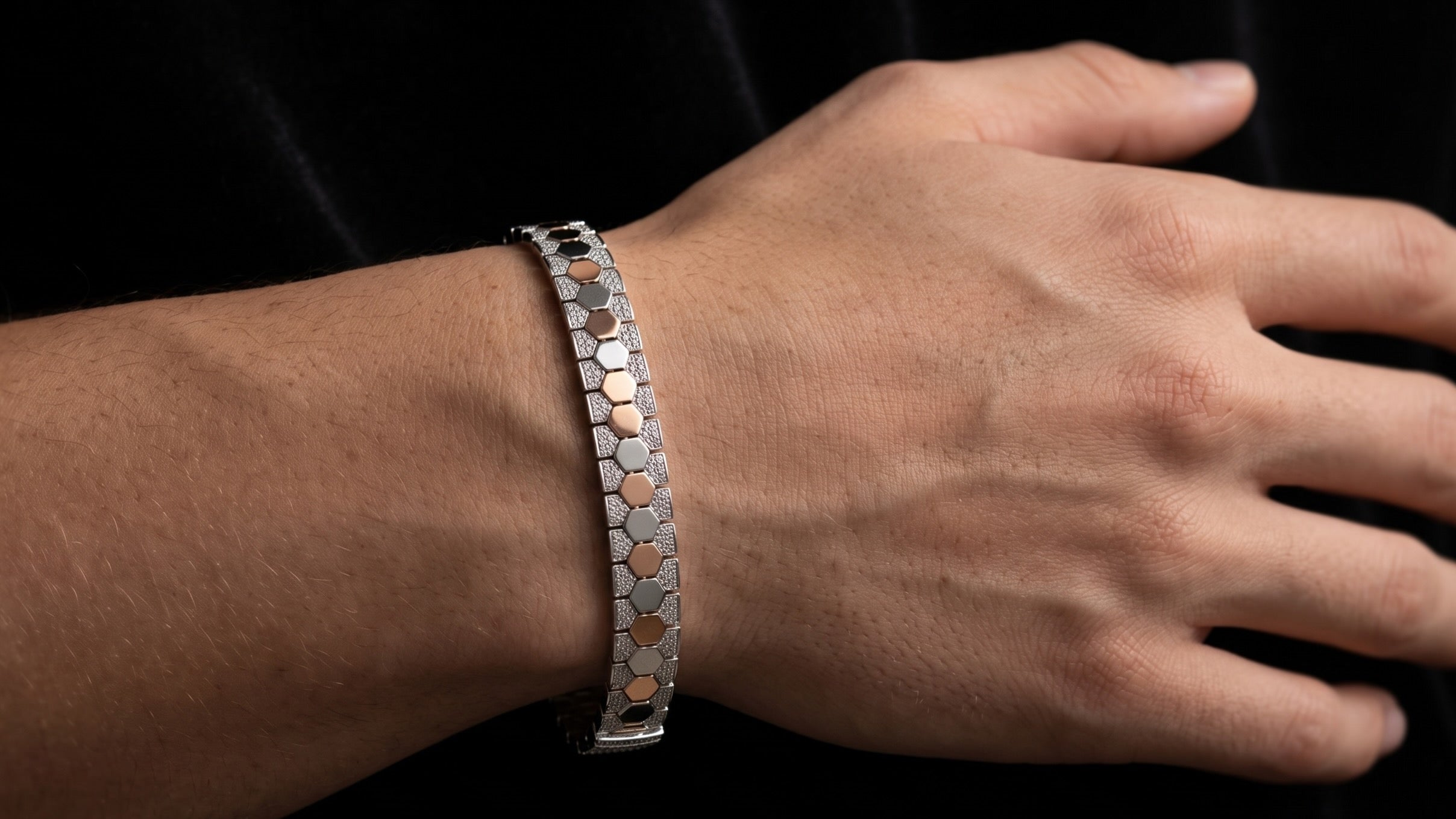 The Signature Two-Tone Link Bracelet — Handcrafted Men's Statement Piece