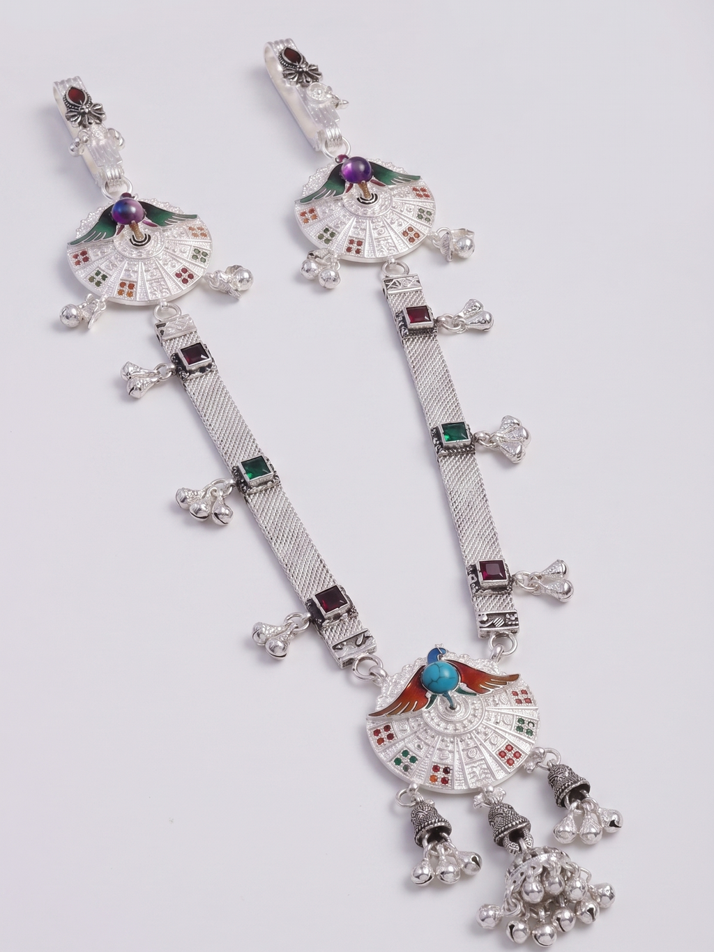 SP Kandora German Silver Traditional Necklace | 0 Touch Silver Plated Jewellery for Women