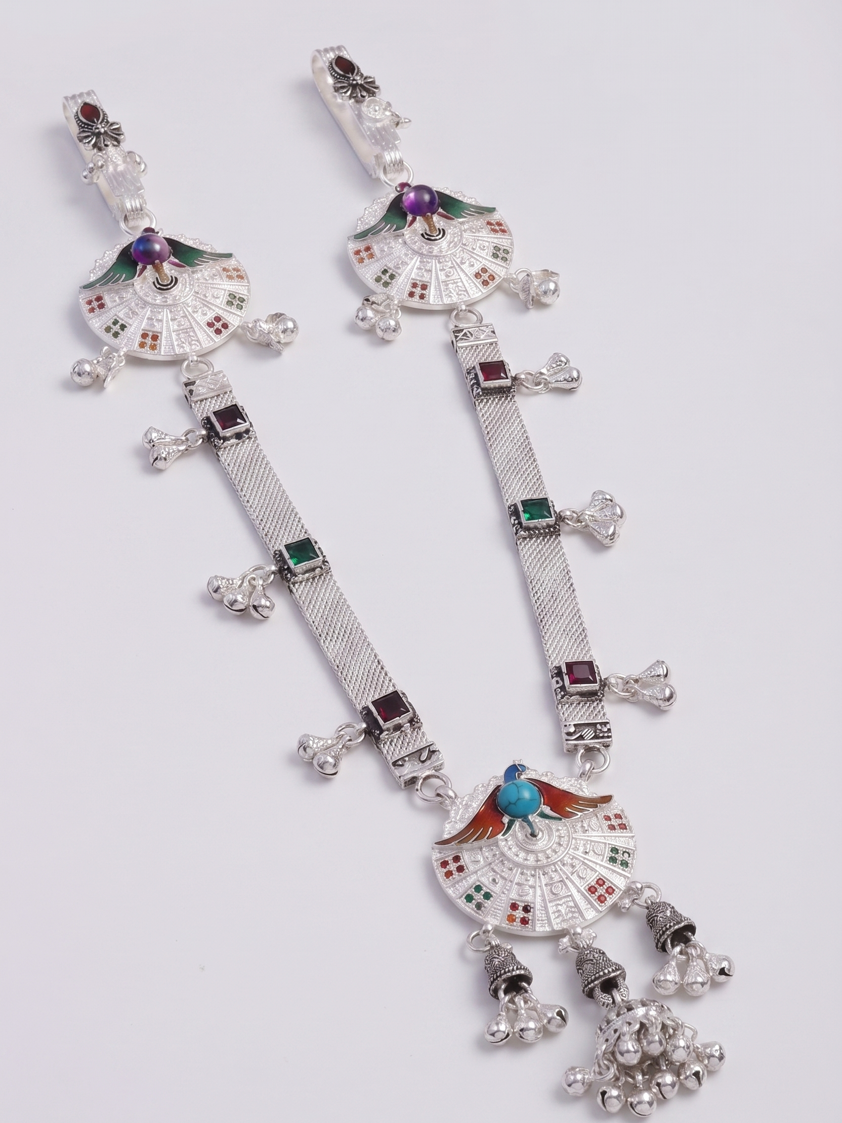 SP Kandora German Silver Traditional Necklace | 0 Touch Silver Plated Jewellery for Women