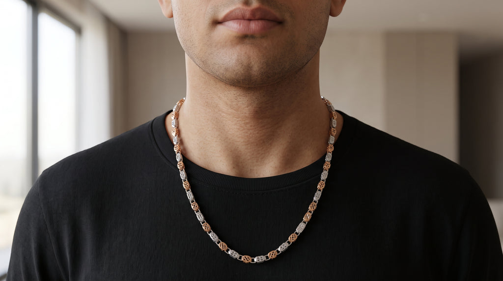 The Two-Tone Cuban Link Chain — Handcrafted Men's Statement