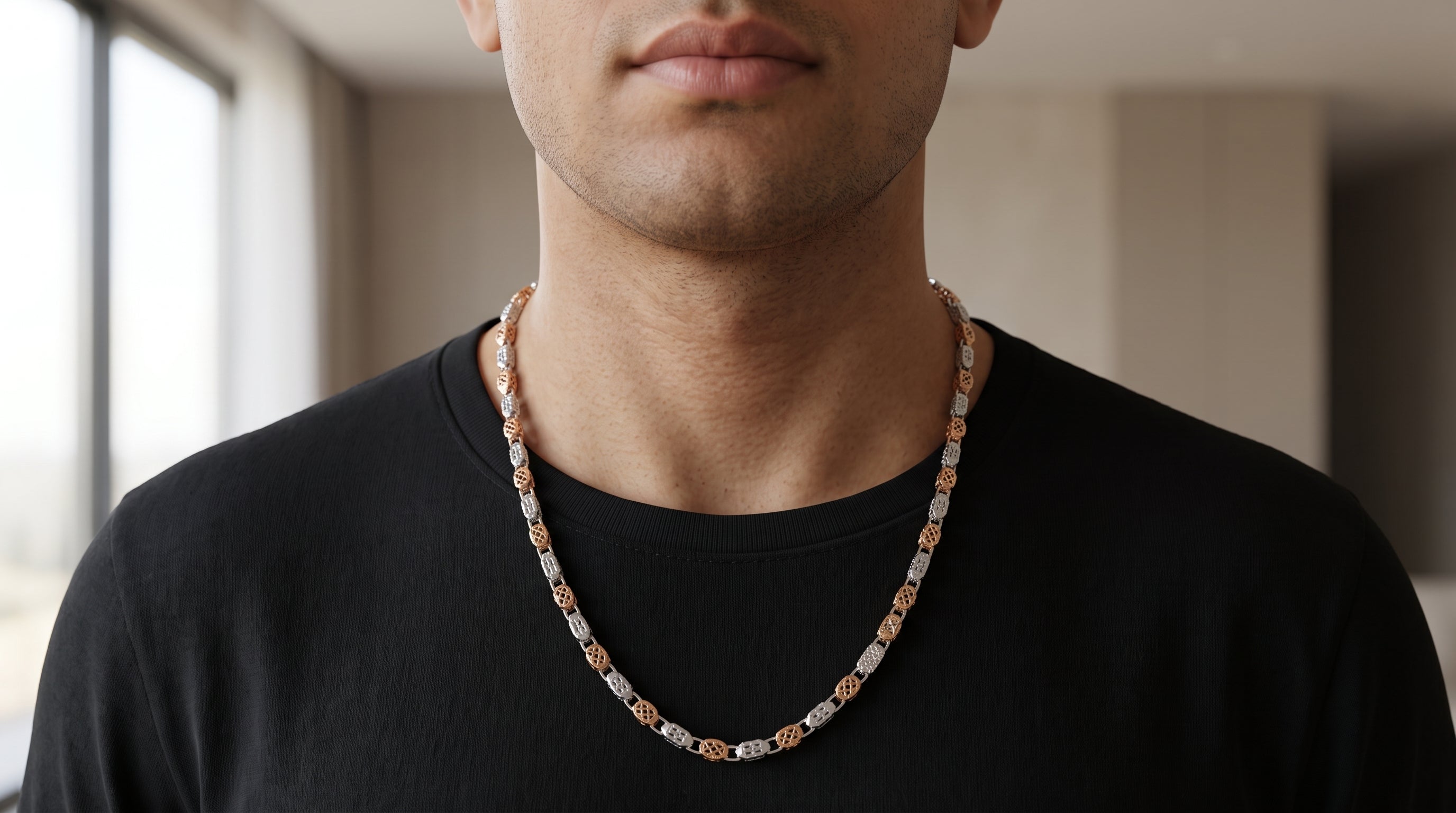 The Two-Tone Cuban Link Chain — Handcrafted Men's Statement