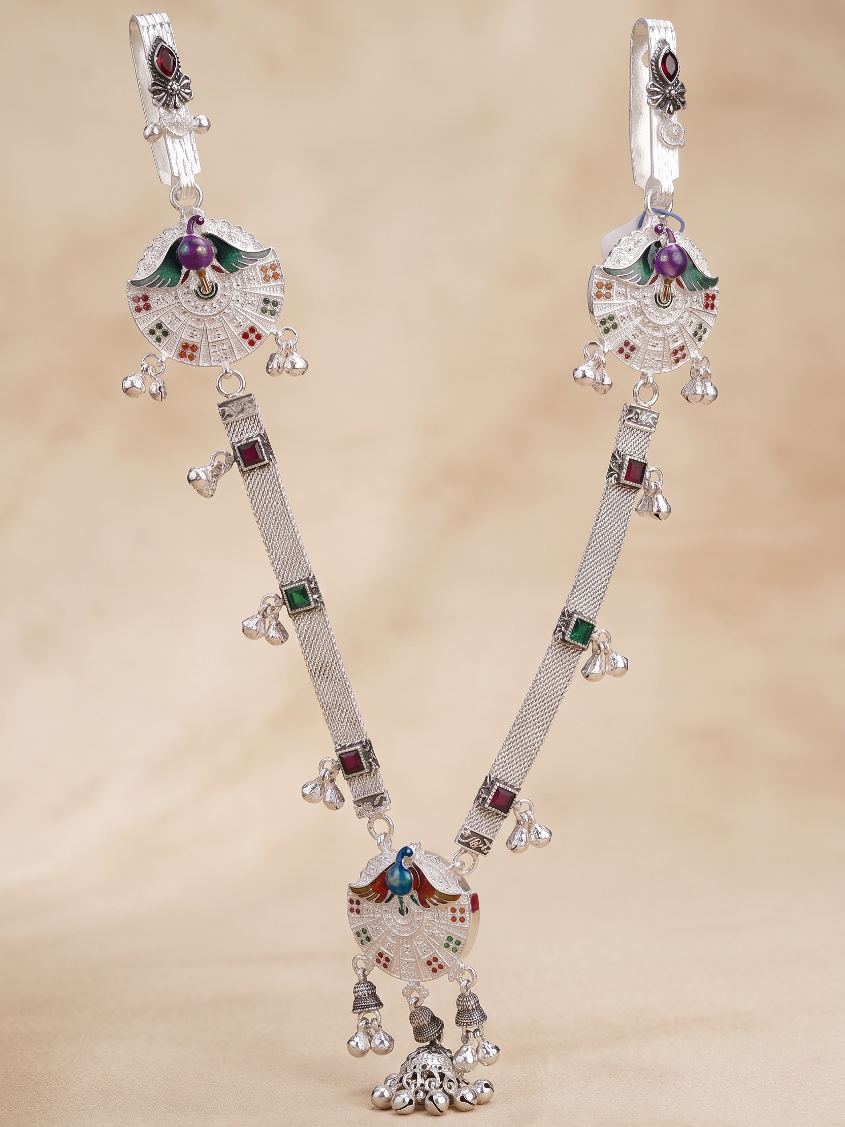 SP Kandora German Silver Traditional Necklace | 0 Touch Silver Plated Jewellery for Women
