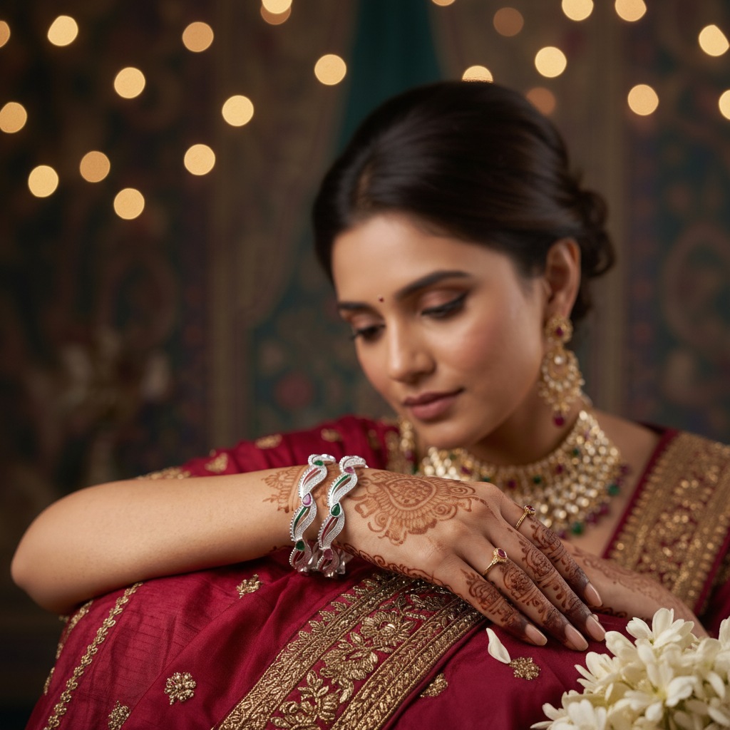 Classic Premium CZ Stone Bangles | Jwelisha