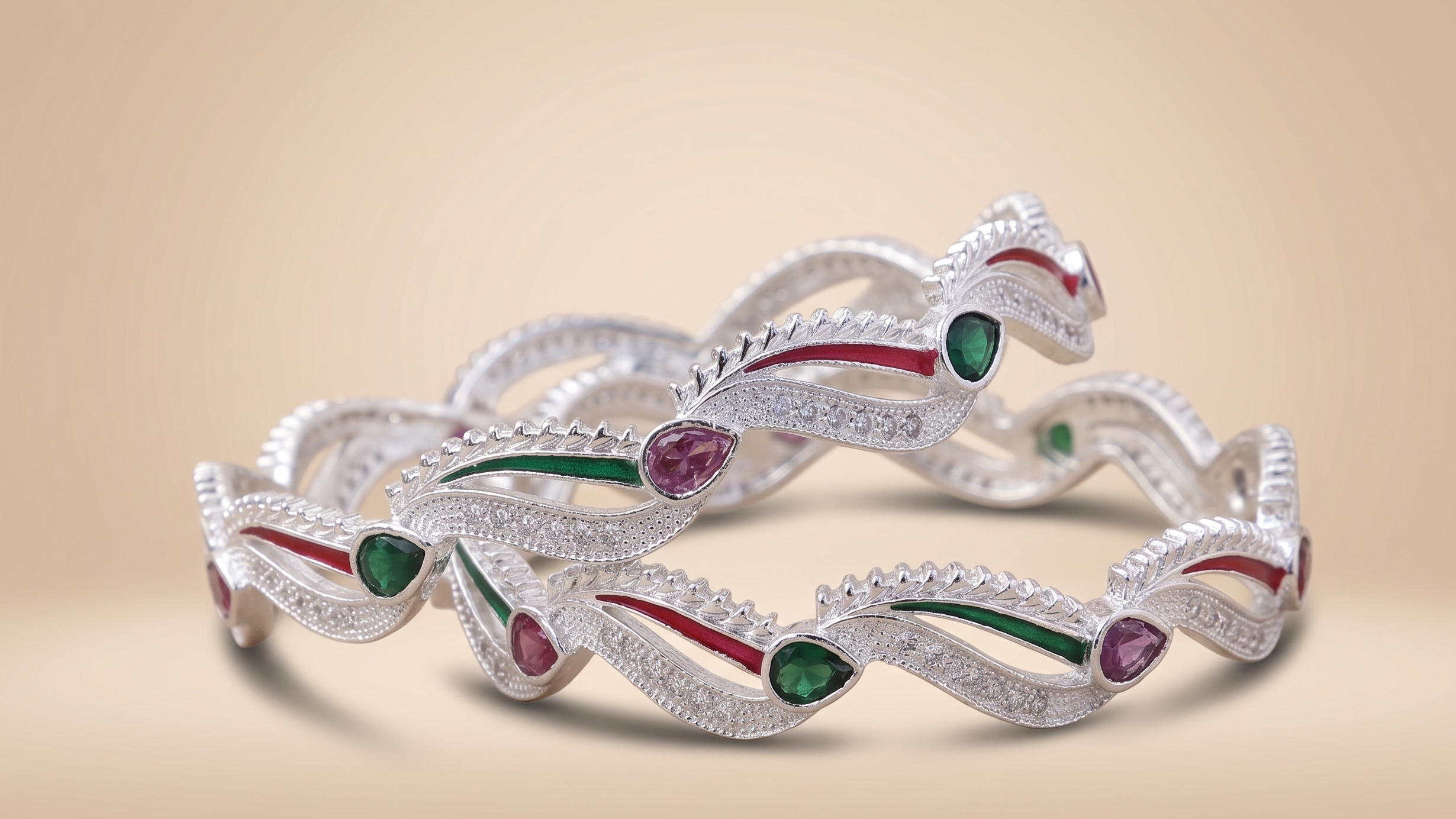 Classic Premium CZ Stone Bangles | Jwelisha