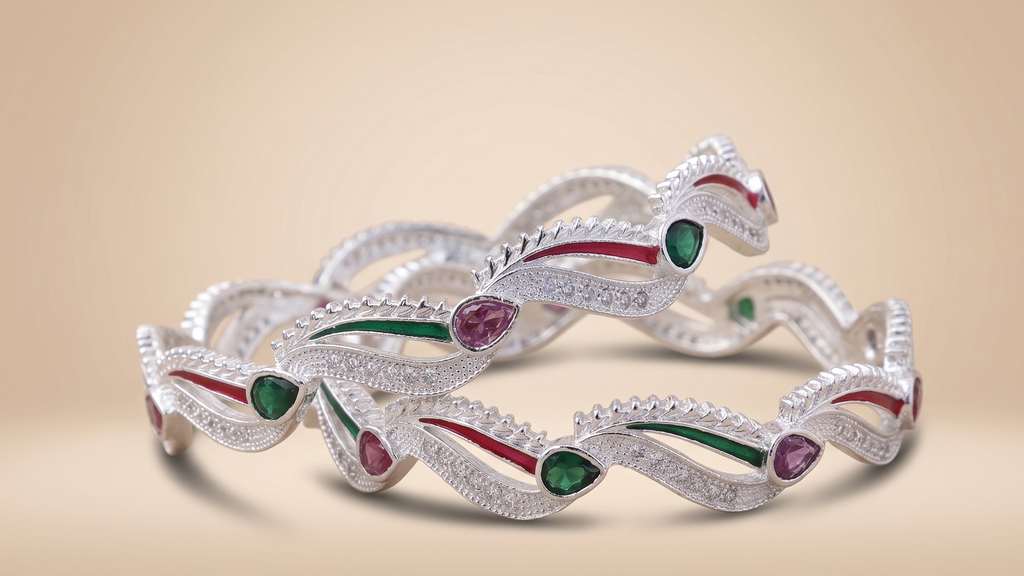 Classic Premium CZ Stone Bangles | Jwelisha