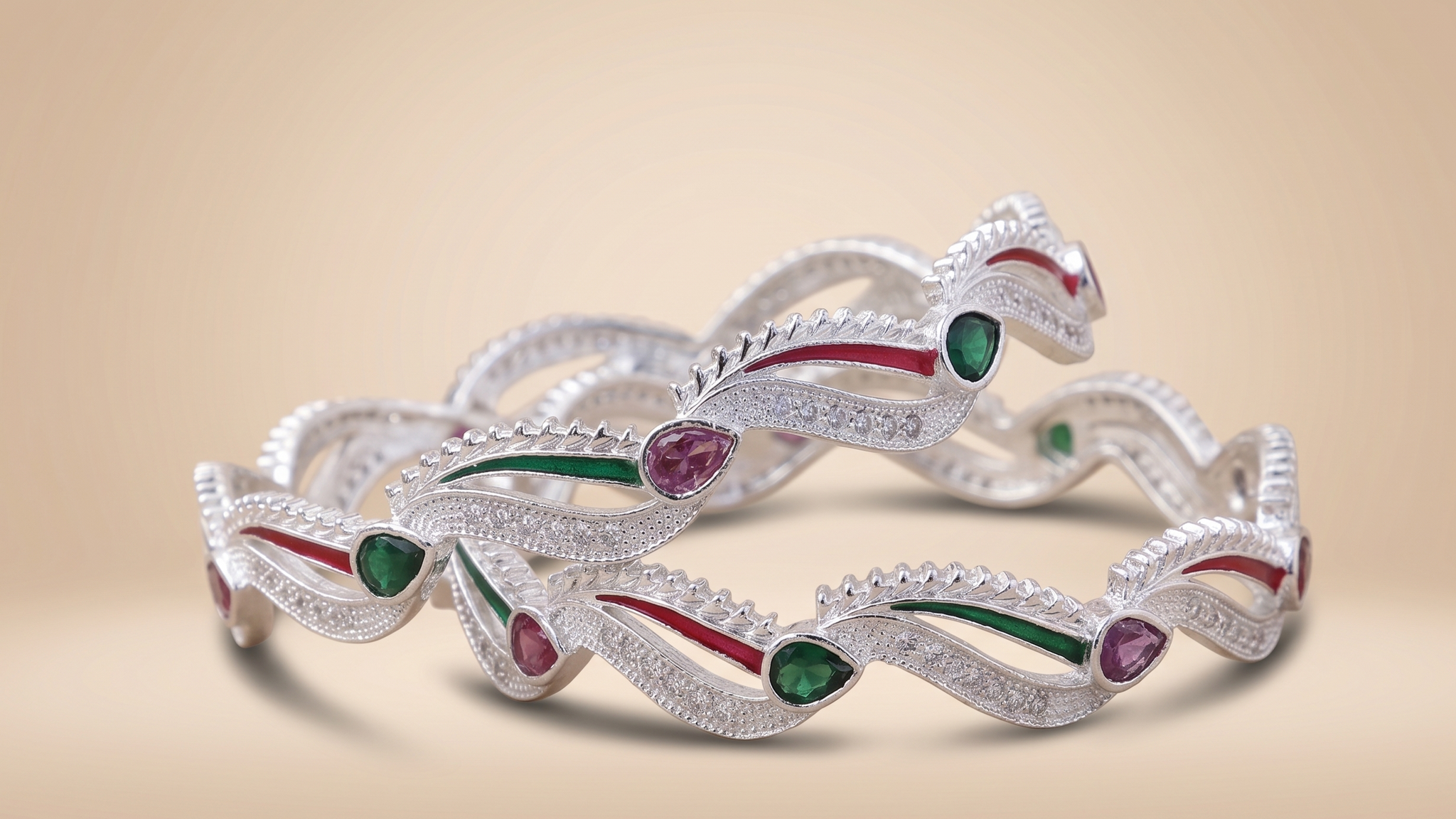 Classic Premium CZ Stone Bangles | Jwelisha