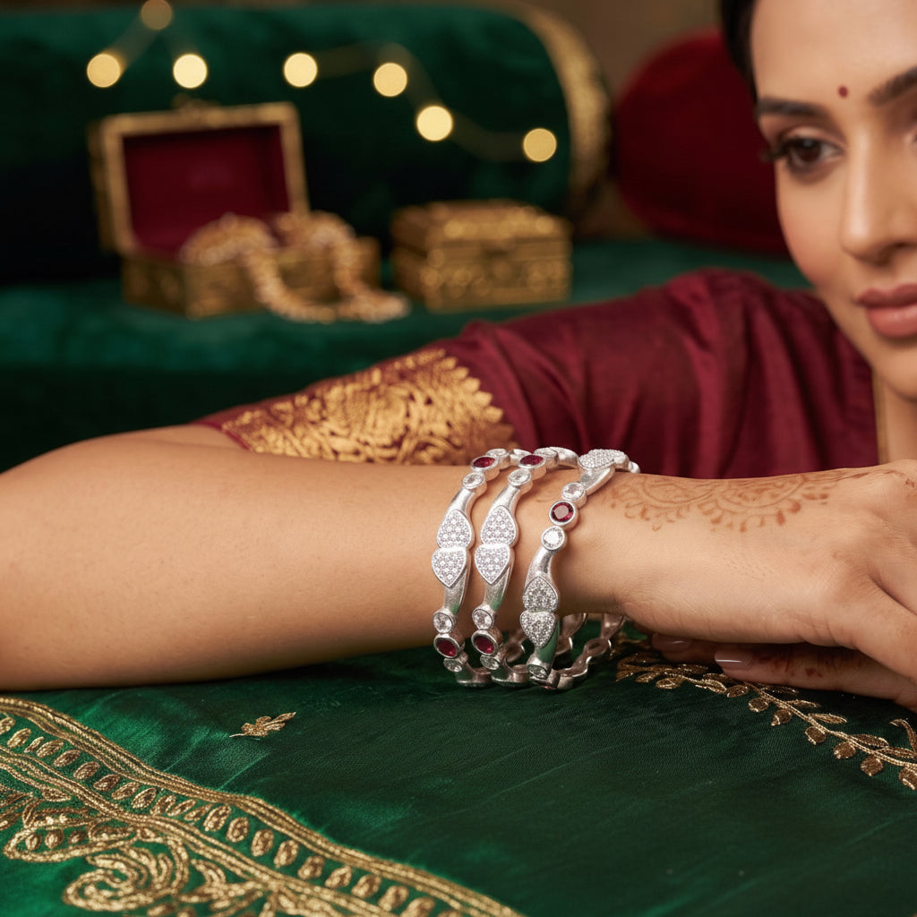 Classic Premium CZ Stone Bangles | Jwelisha