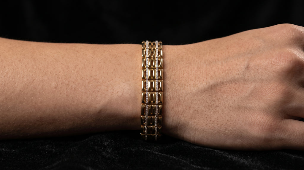 The Signature Two-Tone Link Bracelet — Handcrafted Men's Statement Piece