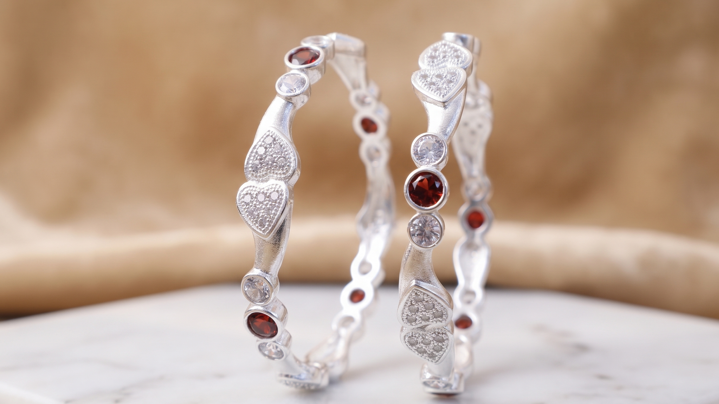 Classic Premium CZ Stone Bangles | Jwelisha