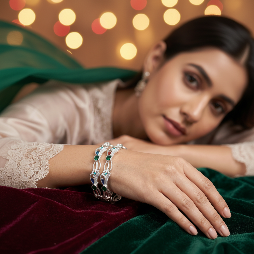 Classic Premium CZ Stone Bangles | Jwelisha