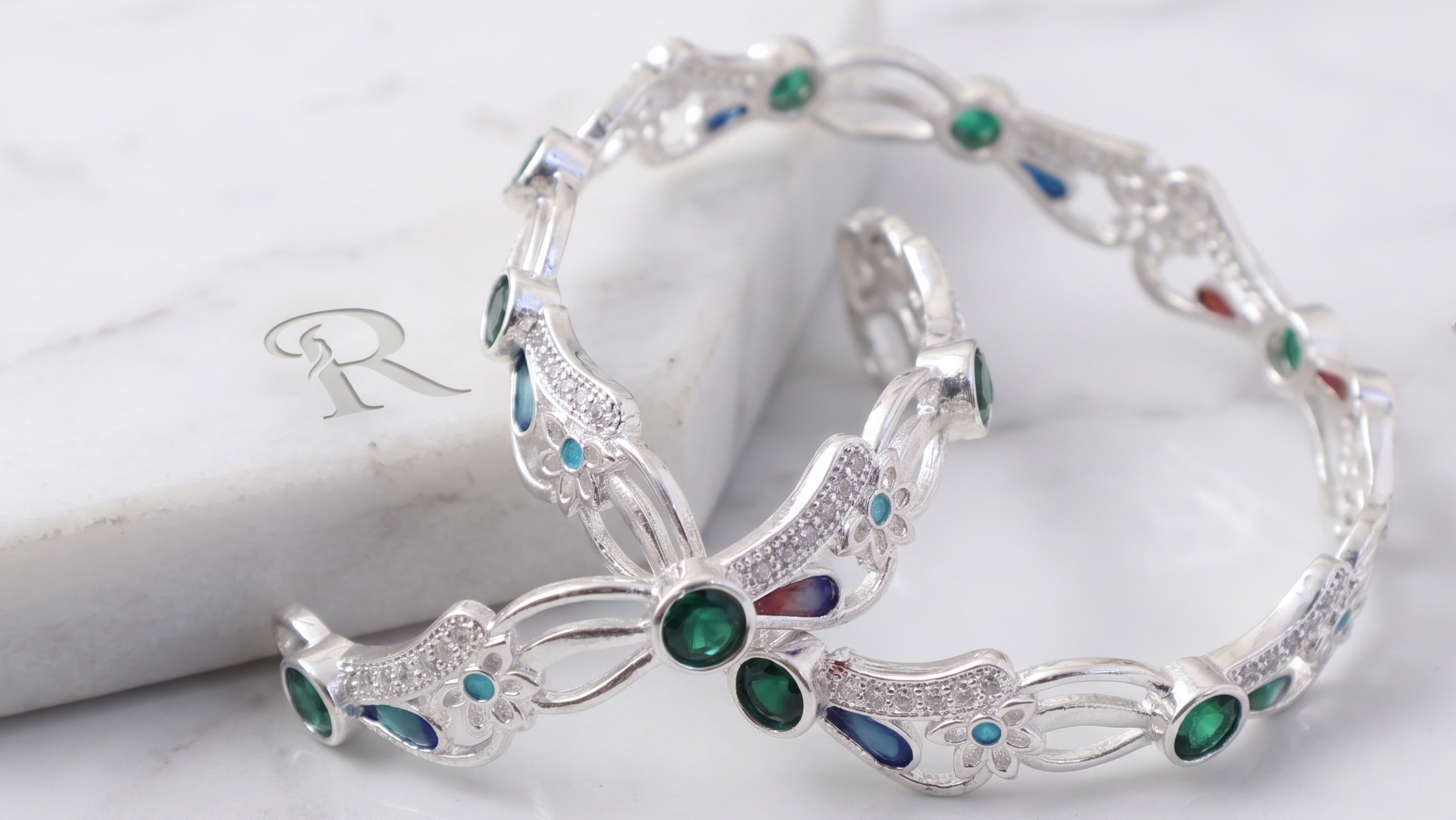 Classic Premium CZ Stone Bangles | Jwelisha