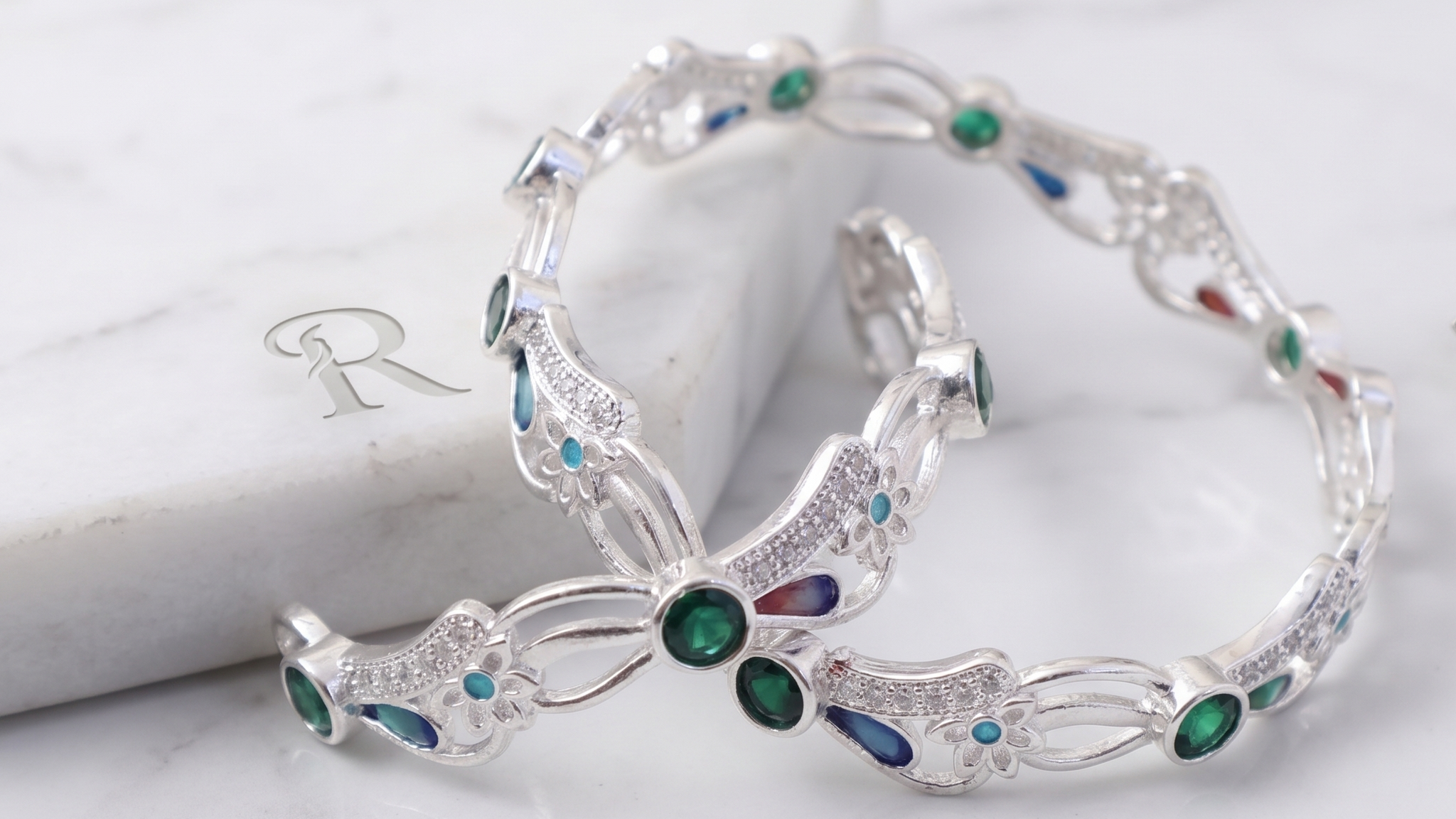 Classic Premium CZ Stone Bangles | Jwelisha