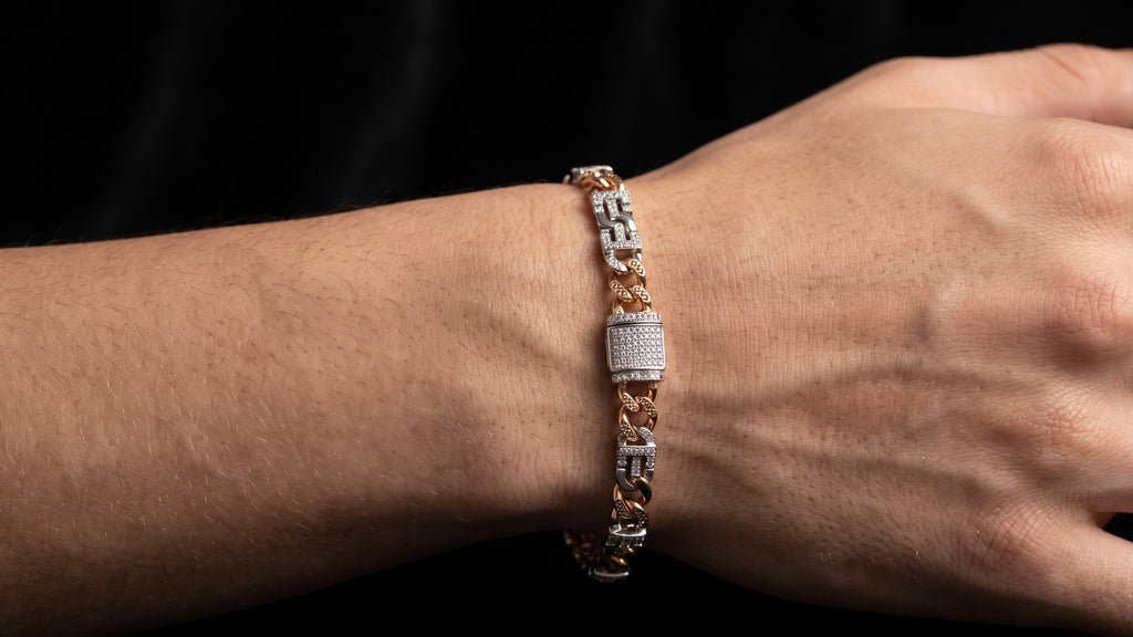 The Signature Two-Tone Link Bracelet — Handcrafted Men's Statement Piece