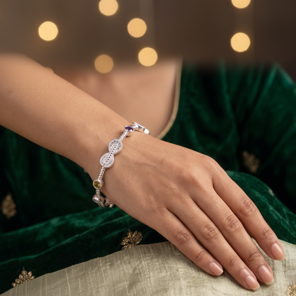 Classic Premium CZ Stone Bangles | Jwelisha