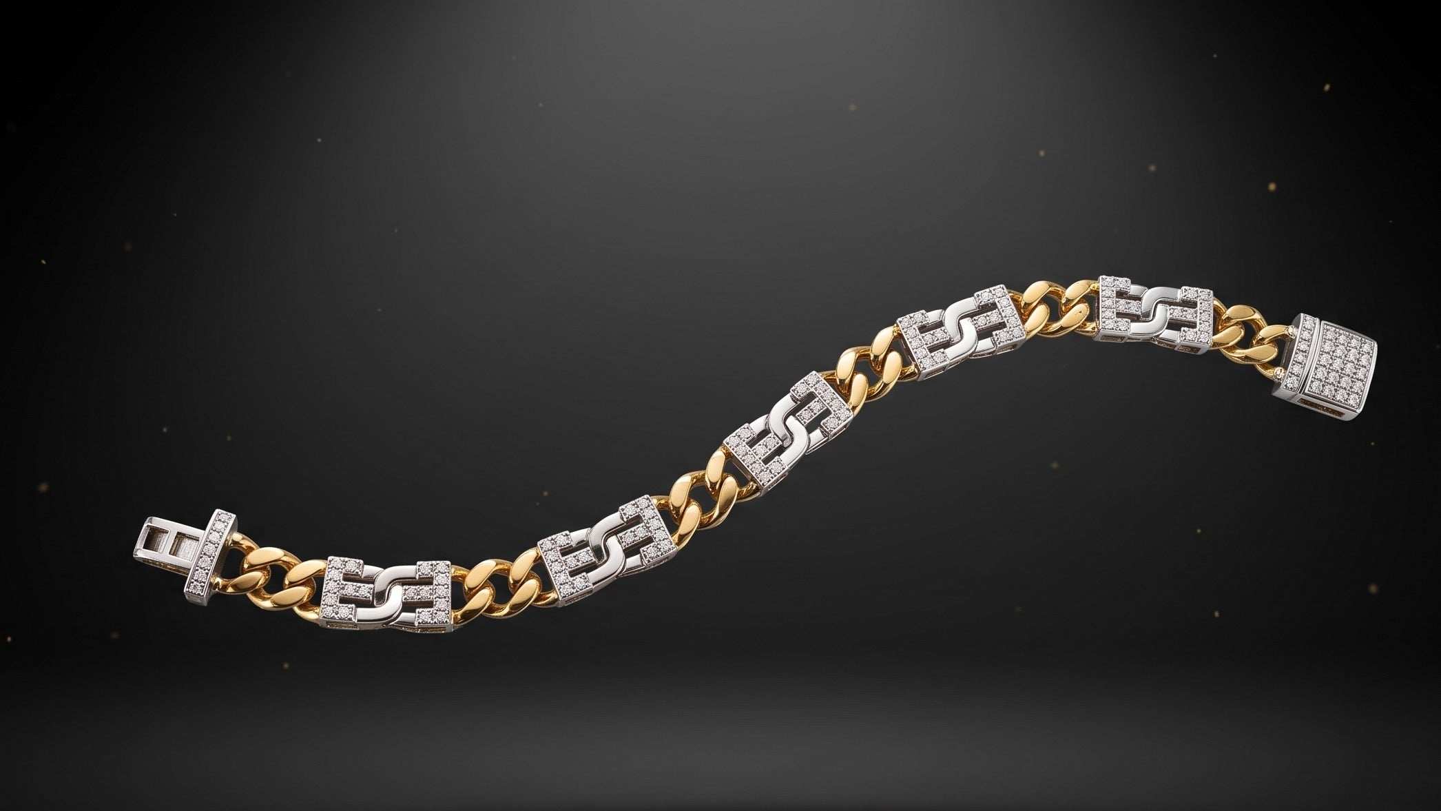 The Signature Two-Tone Link Bracelet — Handcrafted Men's Statement Piece