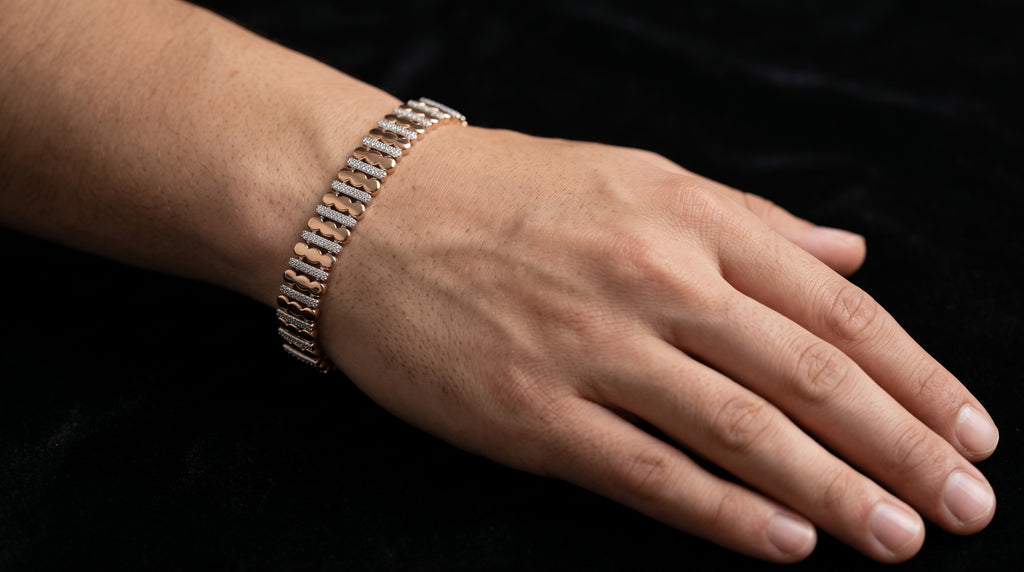 The Signature Two-Tone Link Bracelet — Handcrafted Men's Statement Piece