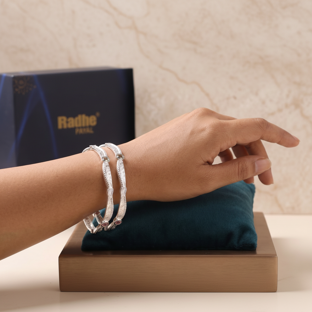 Classic Premium CZ Stone Bangles | Jwelisha
