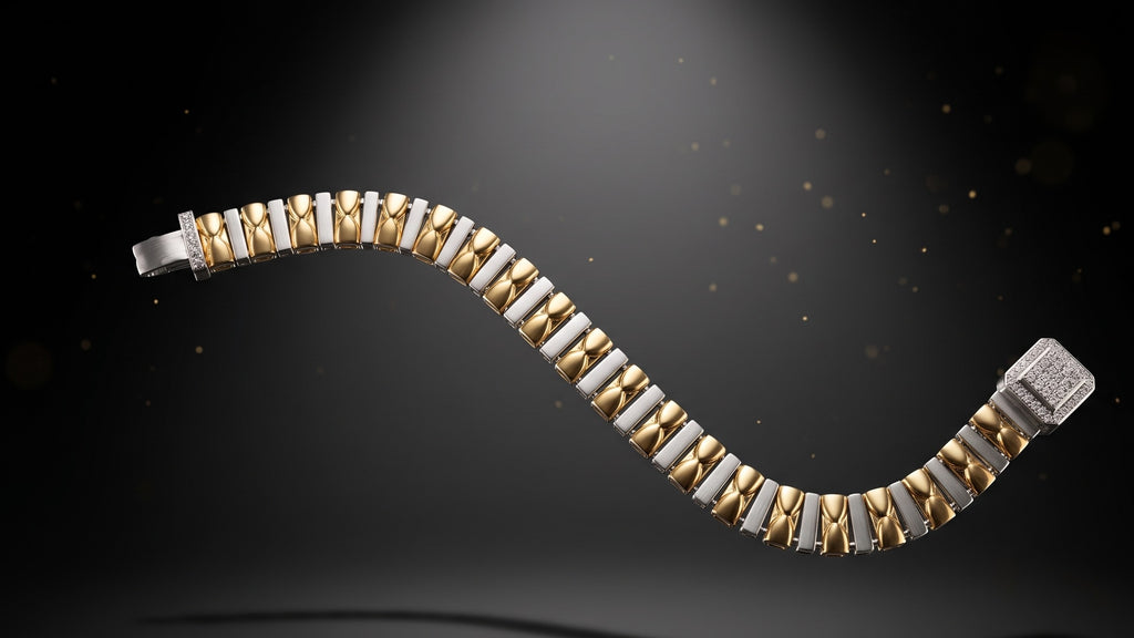 The Signature Two-Tone Link Bracelet — Handcrafted Men's Statement Piece