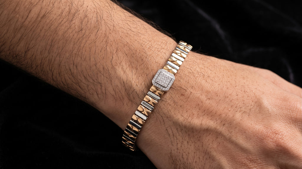 The Signature Two-Tone Link Bracelet — Handcrafted Men's Statement Piece