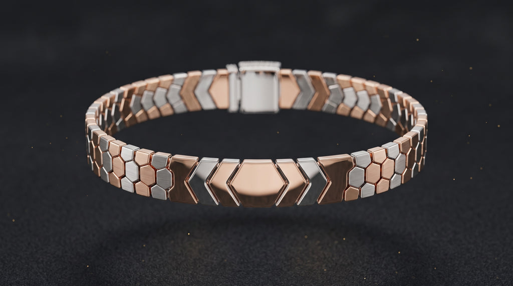 The Signature Two-Tone Link Bracelet — Handcrafted Men's Statement Piece