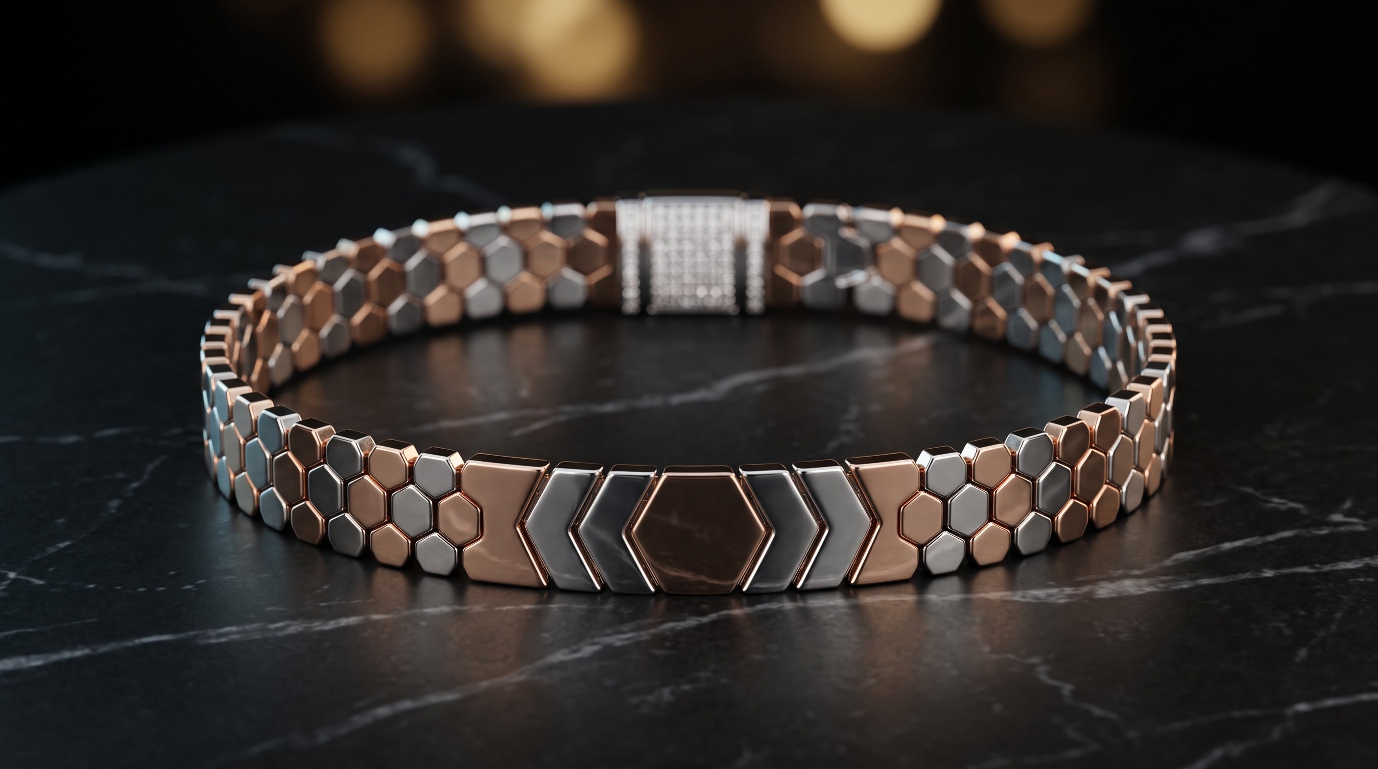 The Signature Two-Tone Link Bracelet — Handcrafted Men's Statement Piece