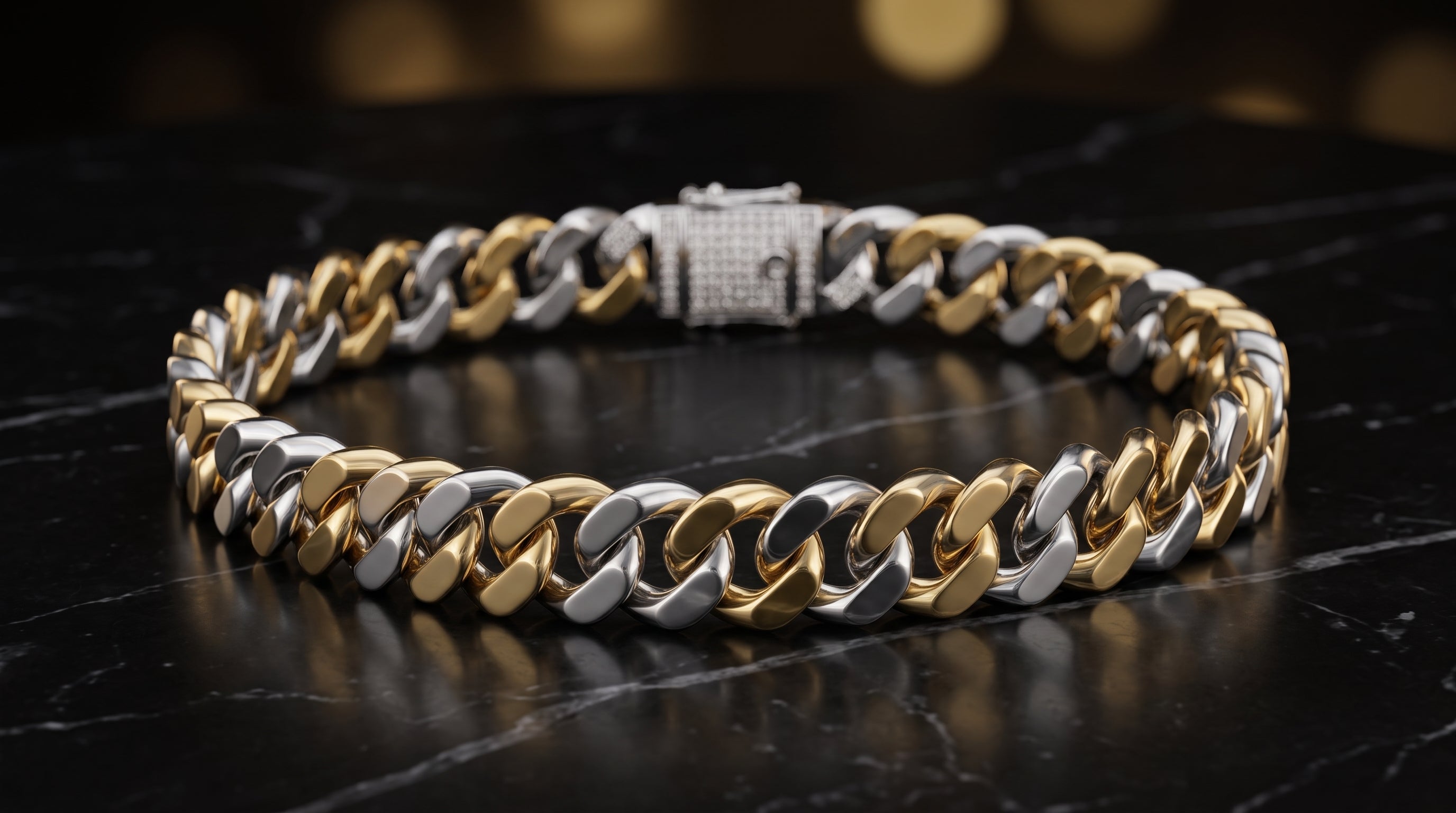 The Signature Two-Tone Link Bracelet — Handcrafted Men's Statement Piece
