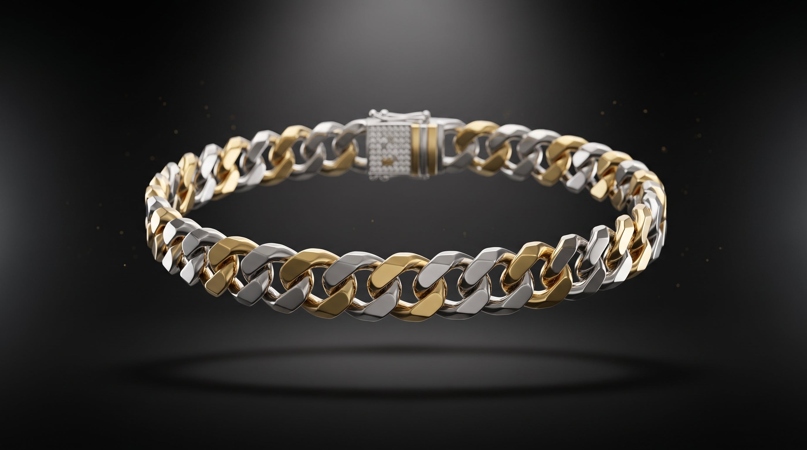 The Signature Two-Tone Link Bracelet — Handcrafted Men's Statement Piece