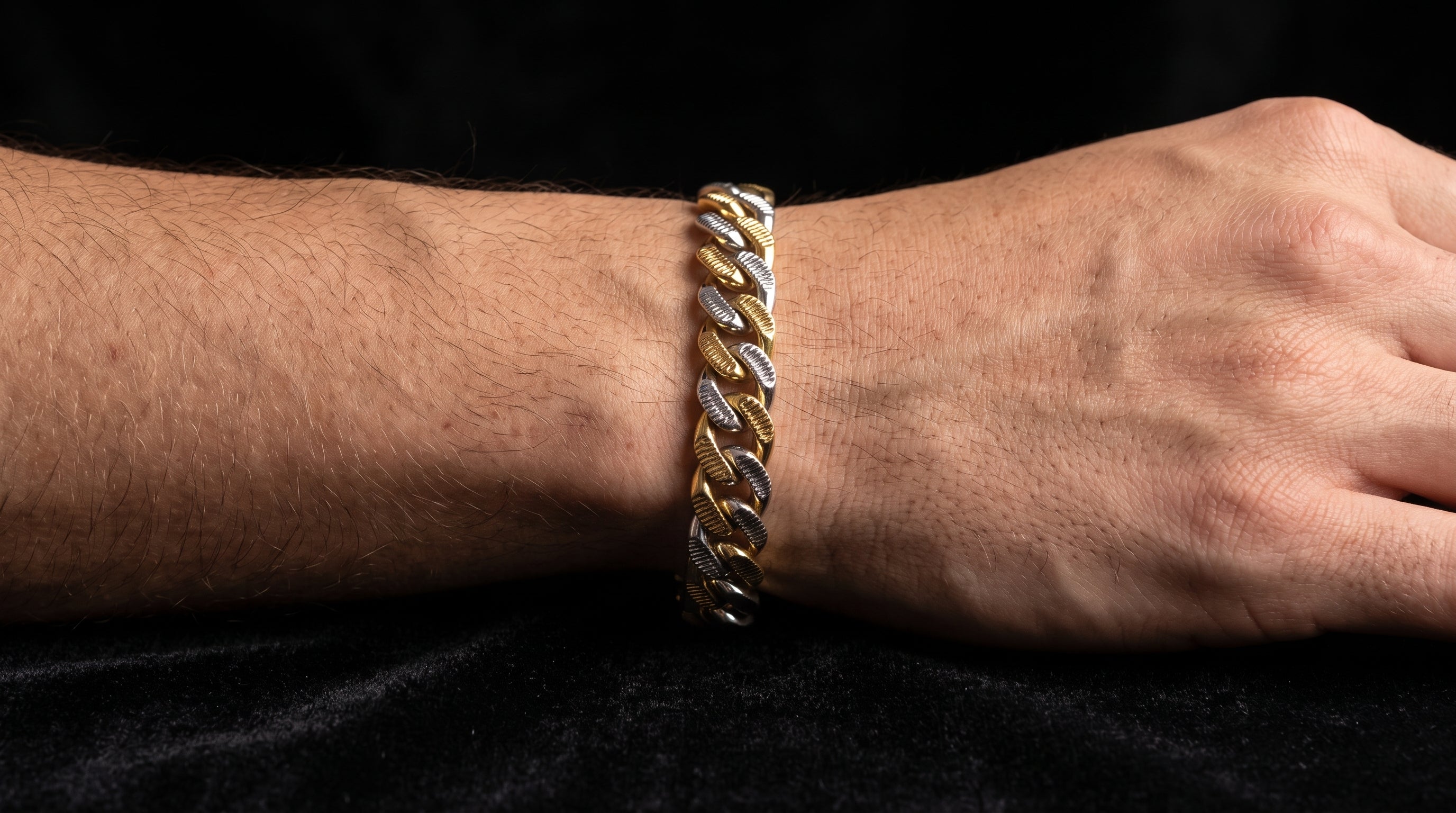 The Signature Two-Tone Link Bracelet — Handcrafted Men's Statement Piece