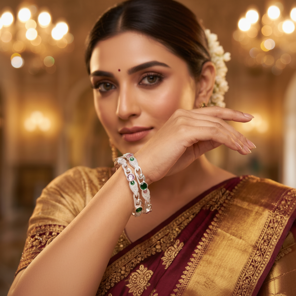 Classic Premium CZ Stone Bangles | Jwelisha