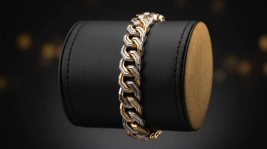 The Signature Two-Tone Link Bracelet — Handcrafted Men's Statement Piece