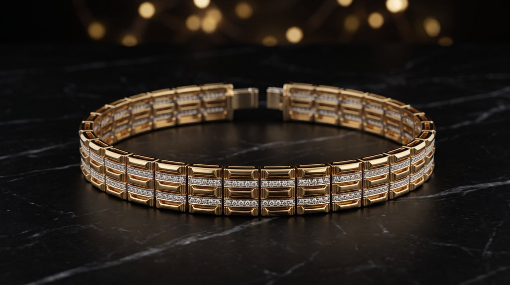 The Signature Two-Tone Link Bracelet — Handcrafted Men's Statement Piece
