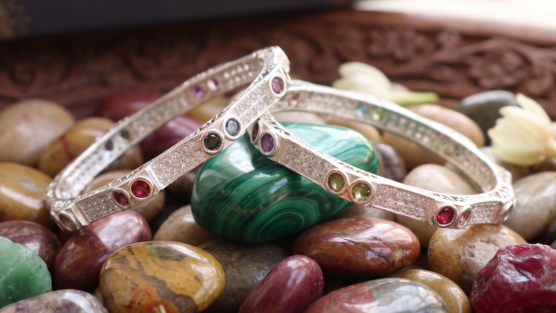 Classic Premium CZ Stone Bangles | Jwelisha