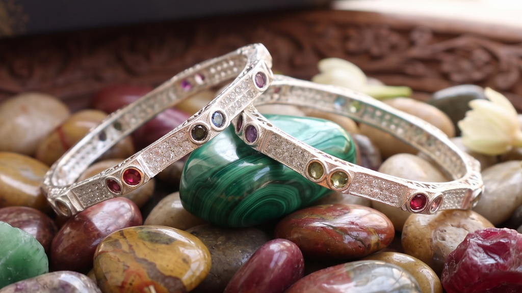 Classic Premium CZ Stone Bangles | Jwelisha