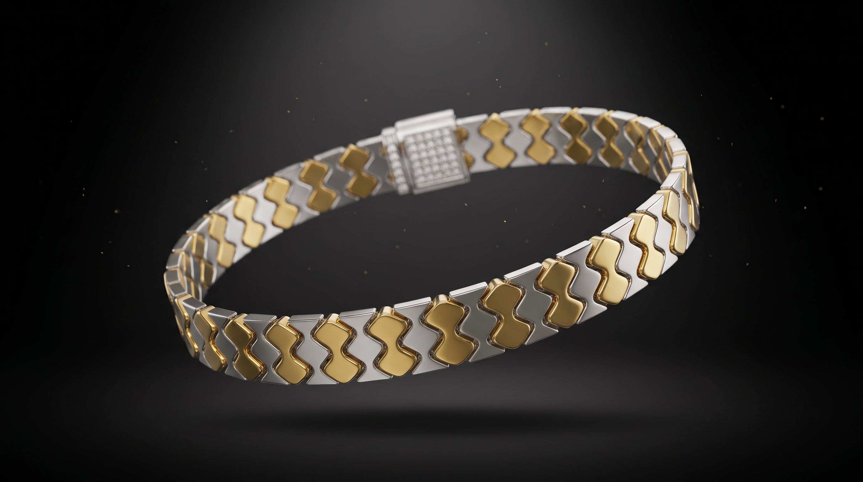 The Signature Two-Tone Link Bracelet — Handcrafted Men's Statement Piece