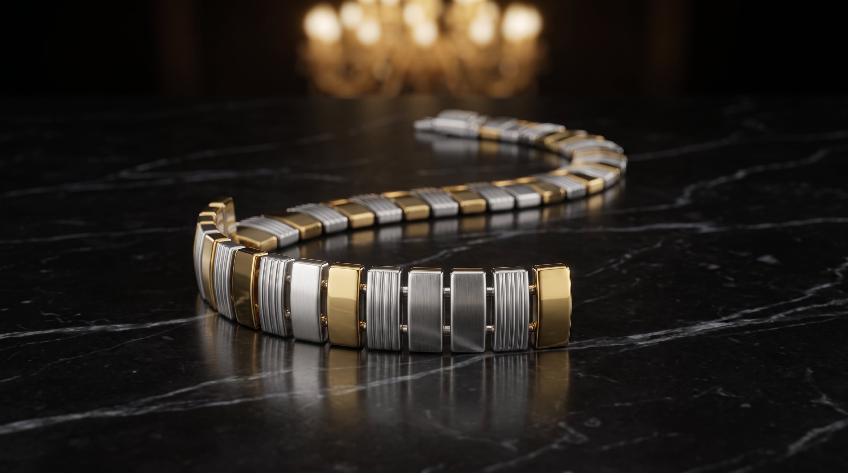 The Signature Two-Tone Link Bracelet — Handcrafted Men's Statement Piece