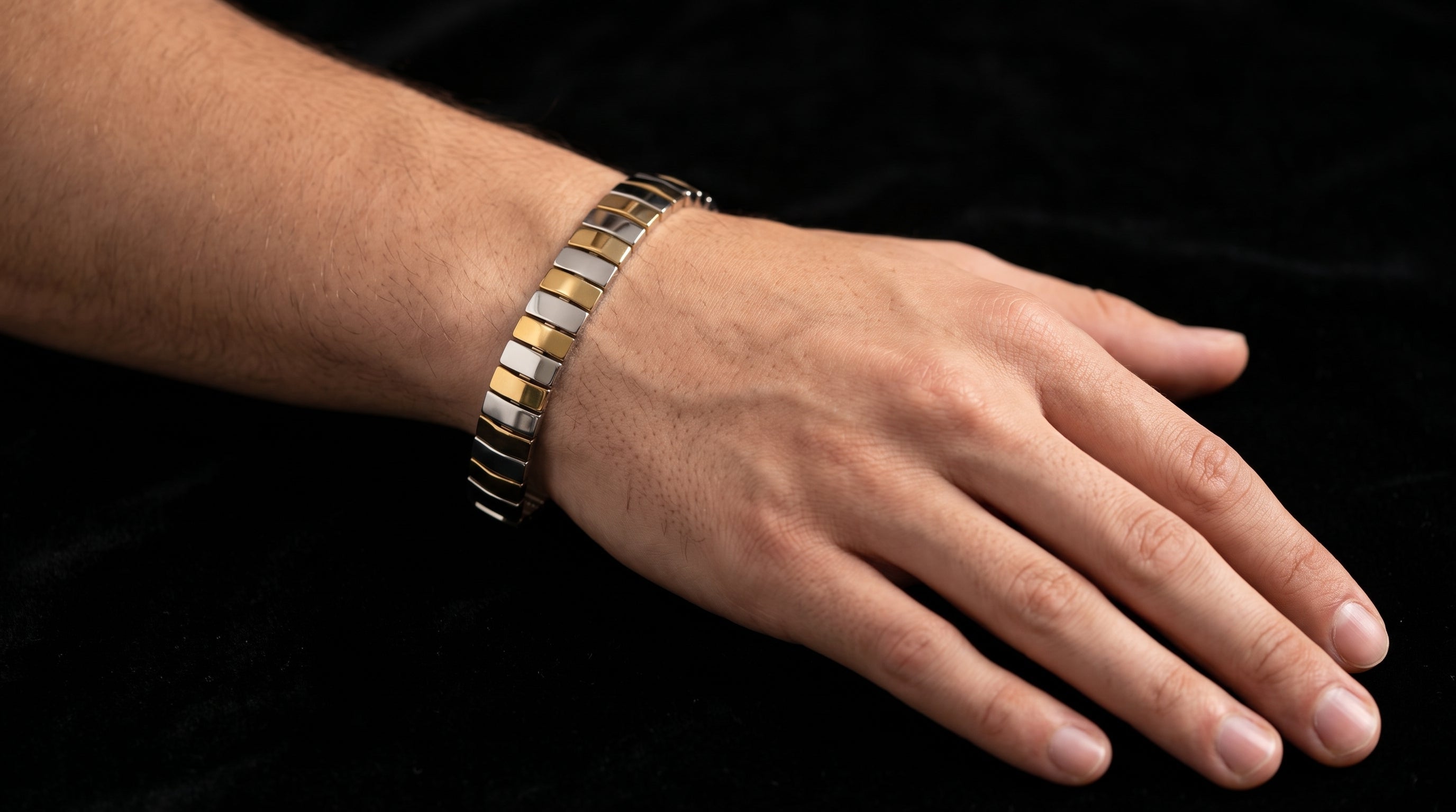 The Signature Two-Tone Link Bracelet — Handcrafted Men's Statement Piece