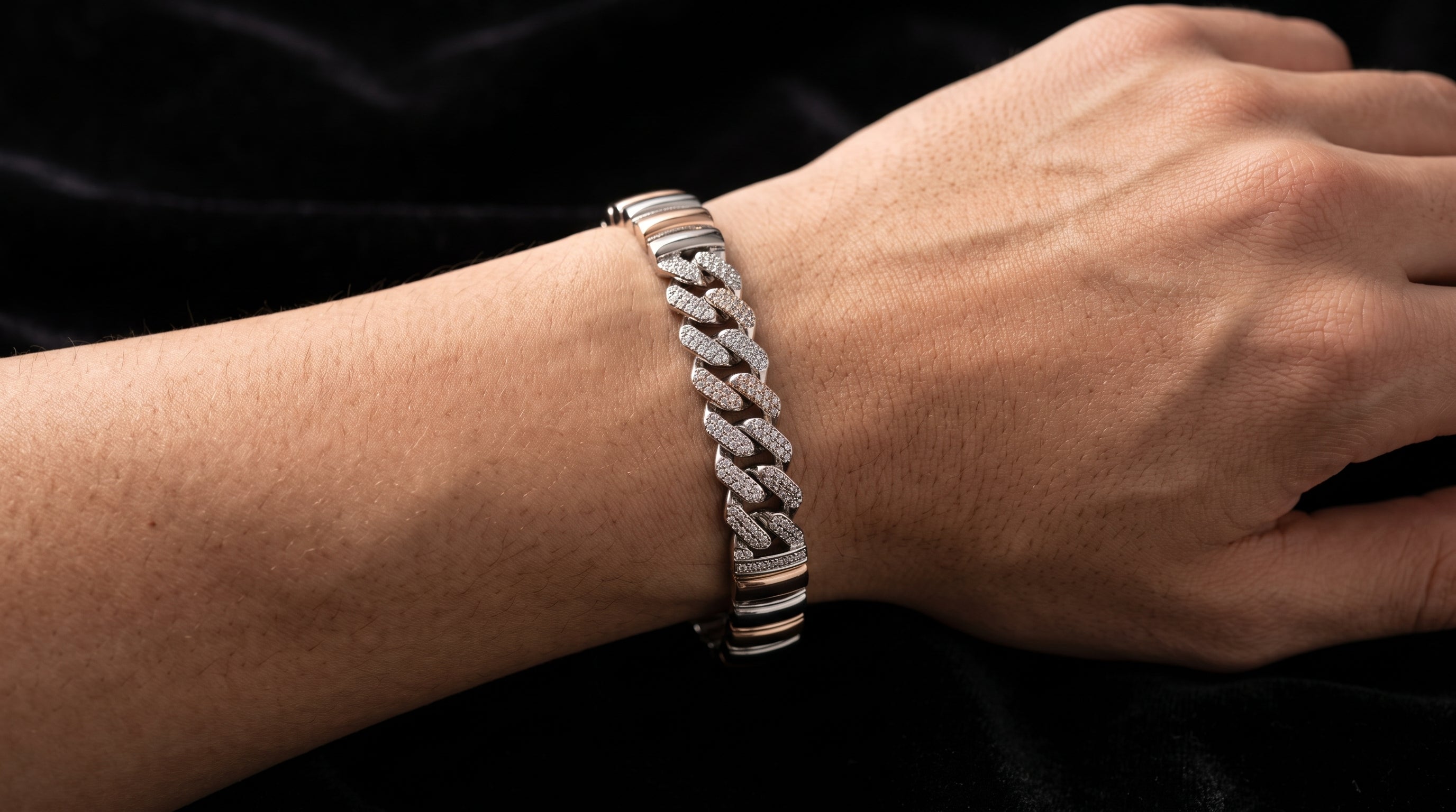 The Signature Two-Tone Link Bracelet — Handcrafted Men's Statement Piece