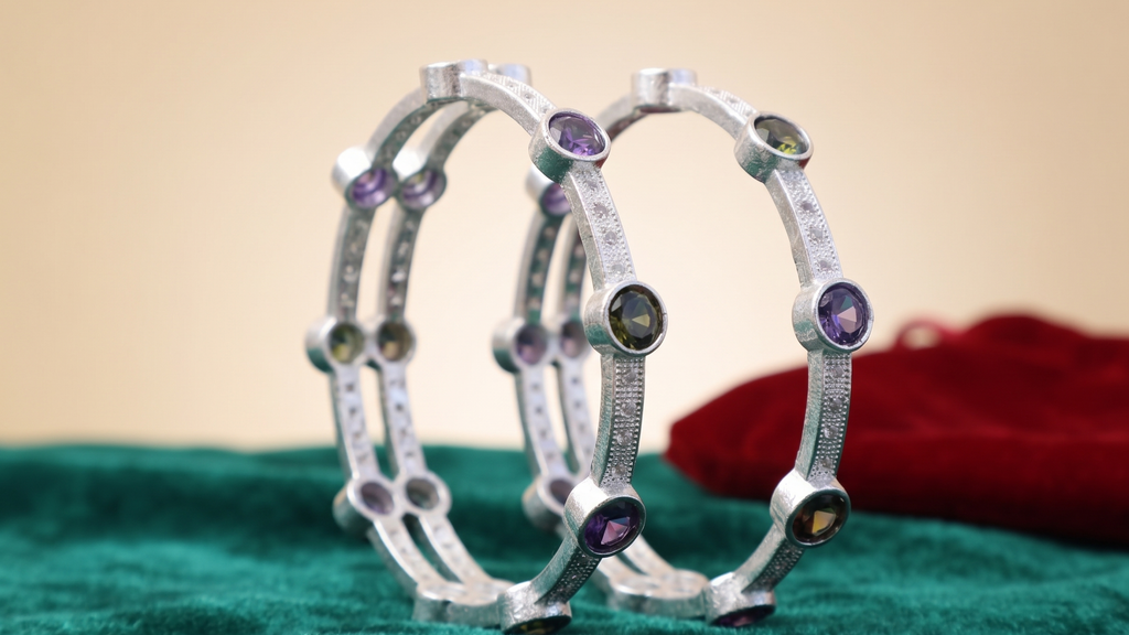Classic Premium CZ Stone Bangles | Jwelisha
