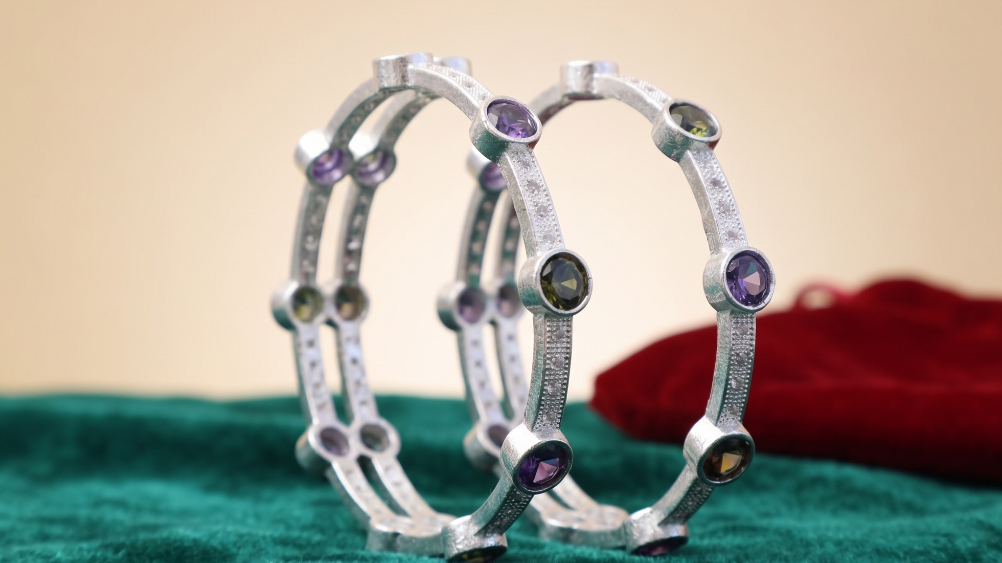 Classic Premium CZ Stone Bangles | Jwelisha