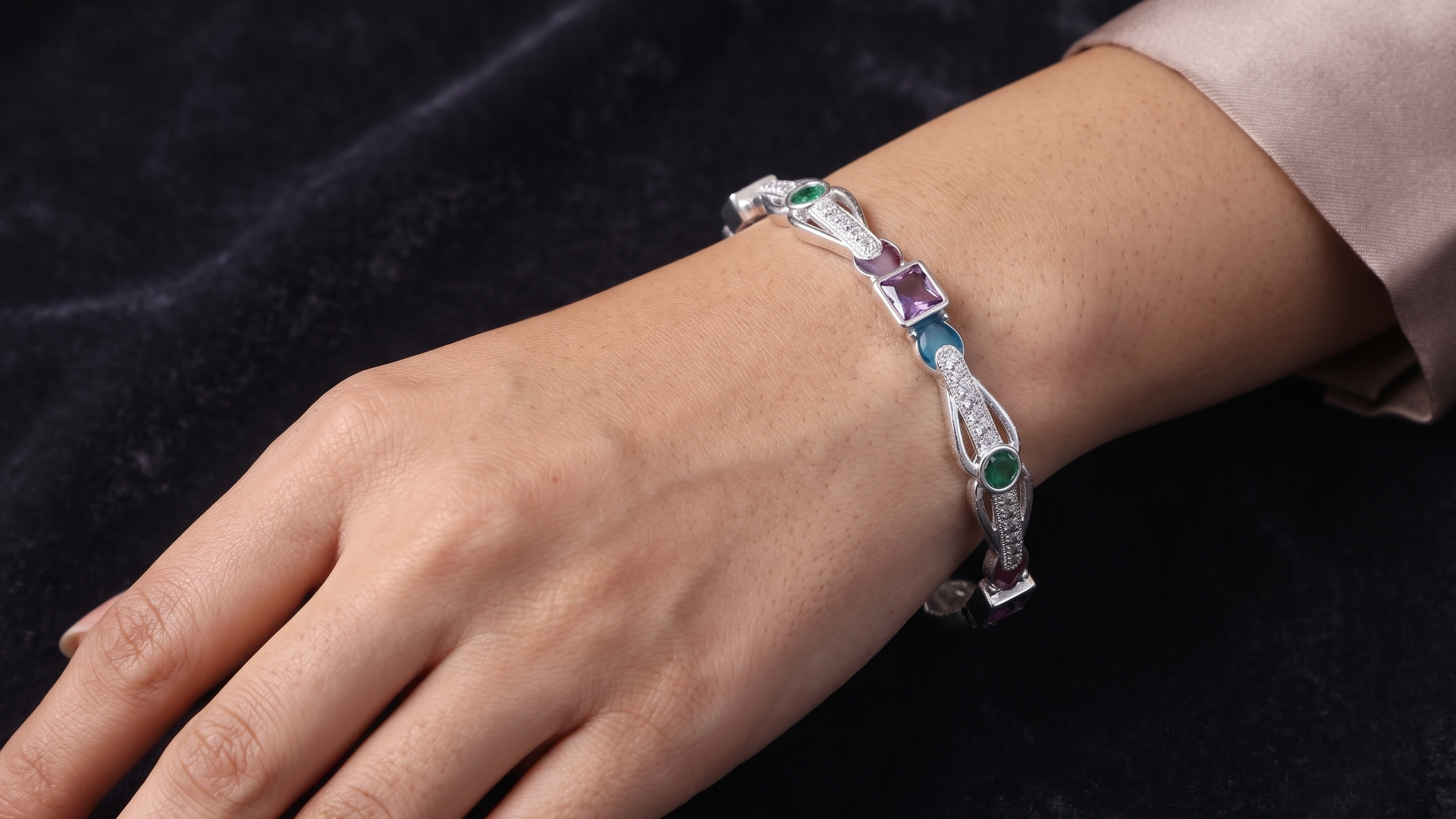 Classic Premium CZ Stone Bangles | Jwelisha