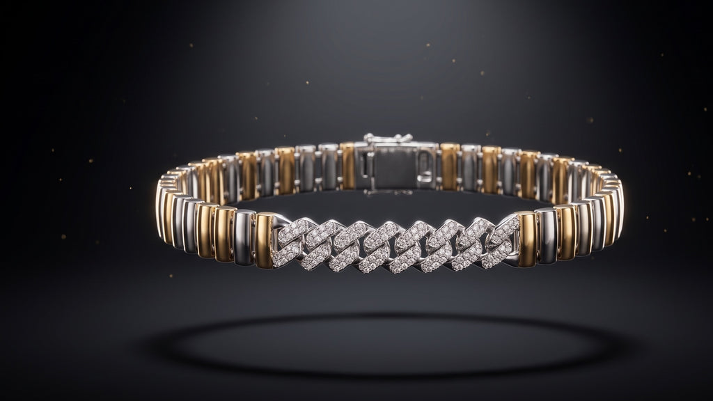 The Signature Two-Tone Link Bracelet — Handcrafted Men's Statement Piece
