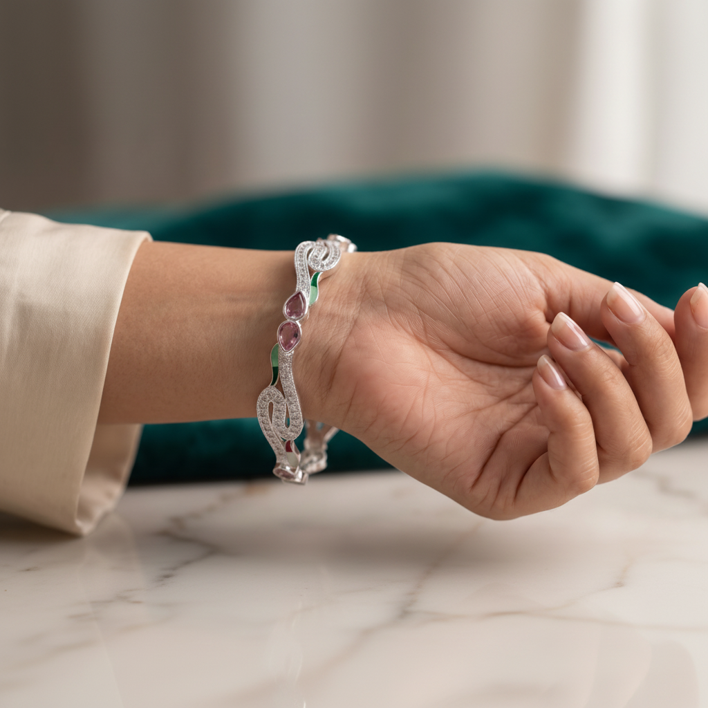 Classic Premium CZ Stone Bangles | Jwelisha