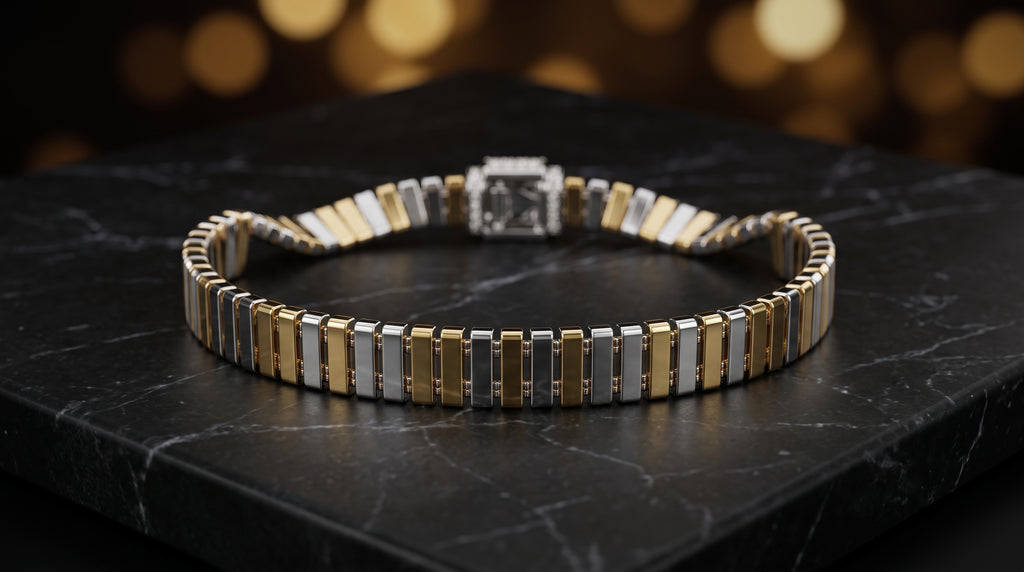 The Signature Two-Tone Link Bracelet — Handcrafted Men's Statement Piece