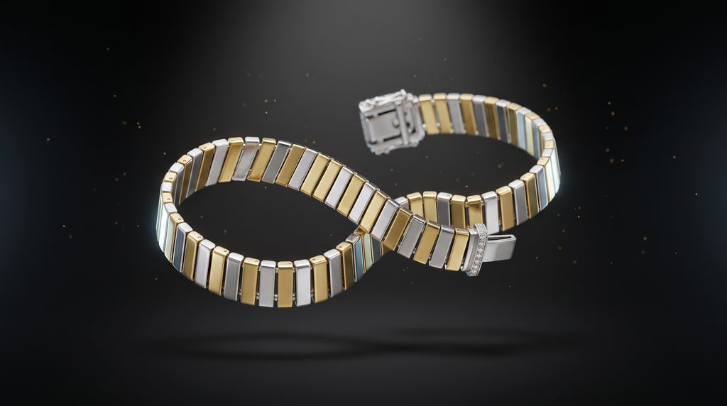 The Signature Two-Tone Link Bracelet — Handcrafted Men's Statement Piece