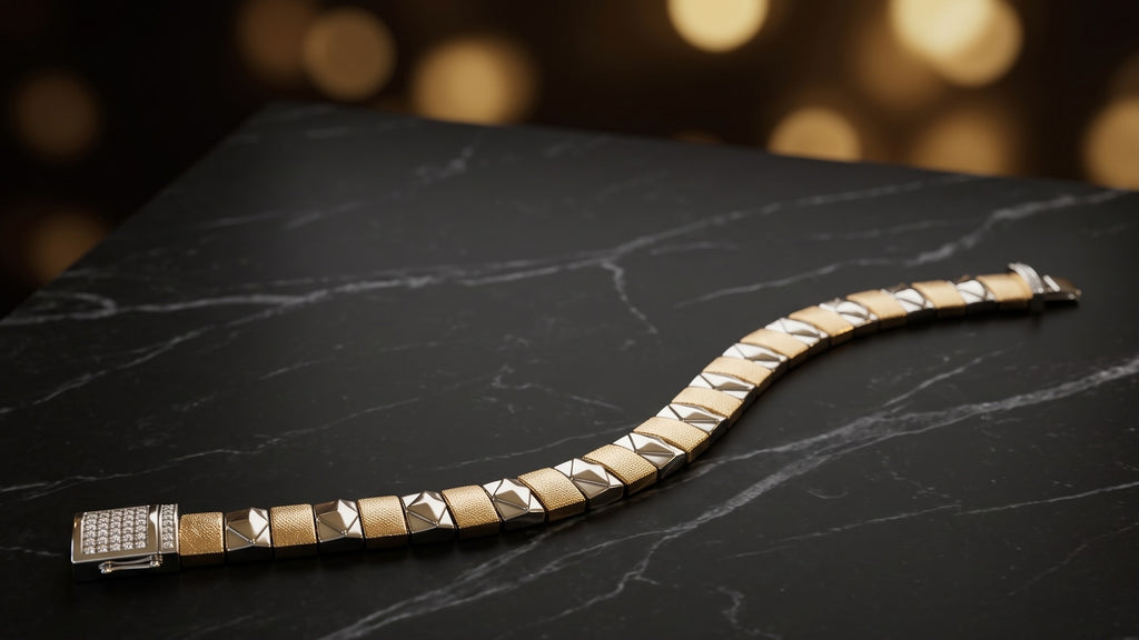 The Signature Two-Tone Link Bracelet — Handcrafted Men's Statement Piece
