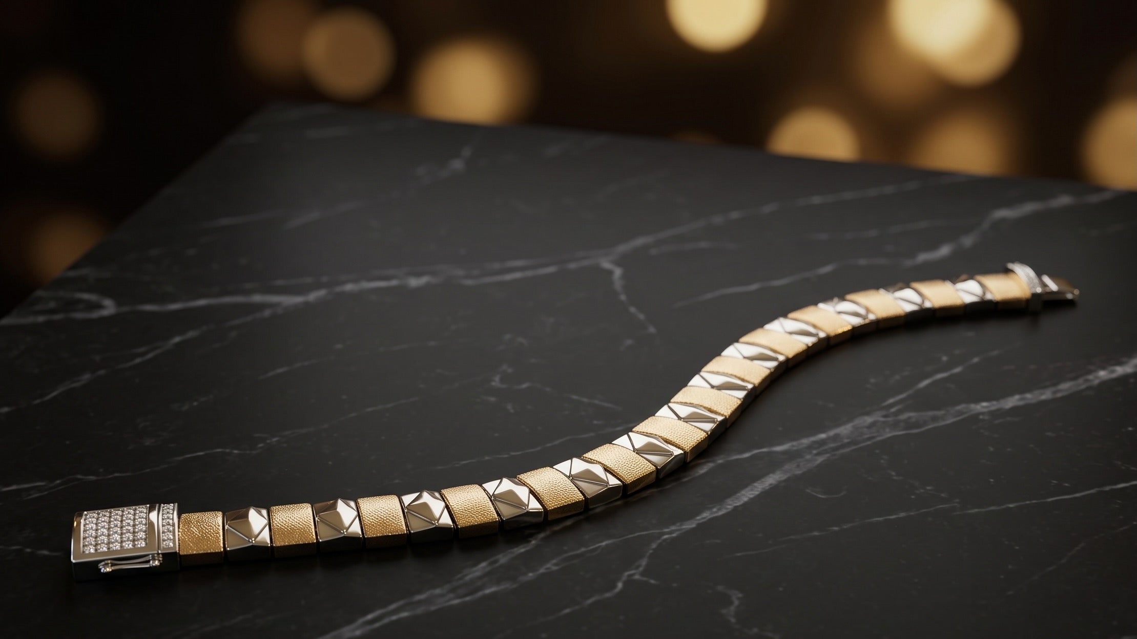 The Signature Two-Tone Link Bracelet — Handcrafted Men's Statement Piece