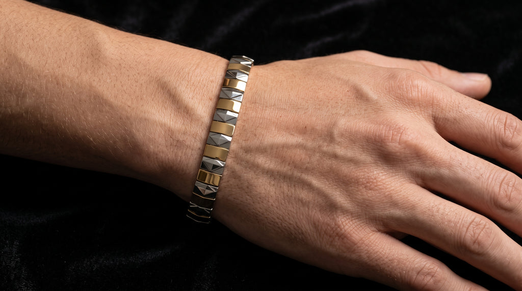 The Signature Two-Tone Link Bracelet — Handcrafted Men's Statement Piece
