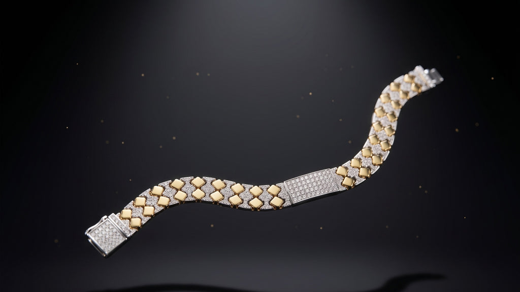 The Signature Two-Tone Link Bracelet — Handcrafted Men's Statement Piece
