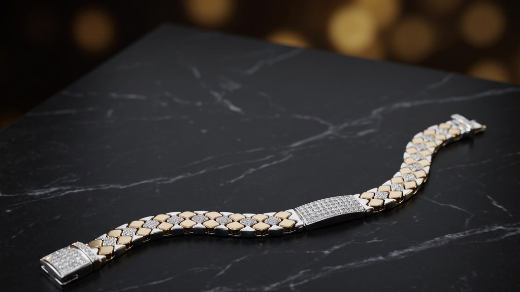 The Signature Two-Tone Link Bracelet — Handcrafted Men's Statement Piece