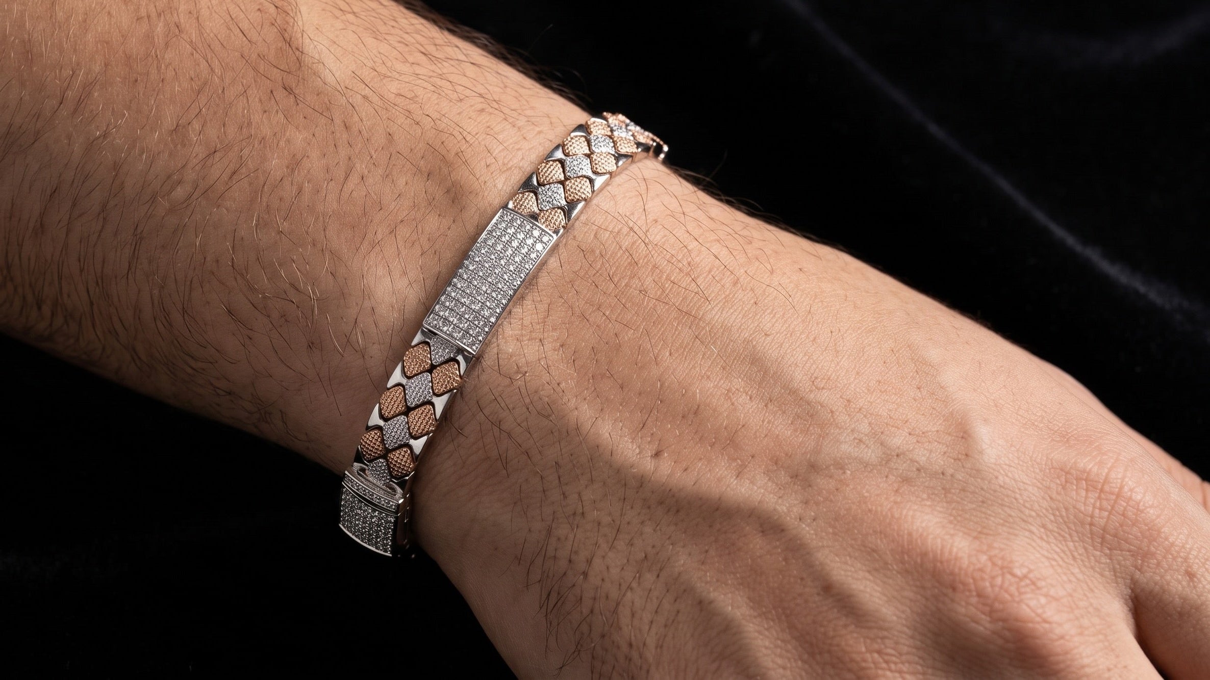 The Signature Two-Tone Link Bracelet — Handcrafted Men's Statement Piece